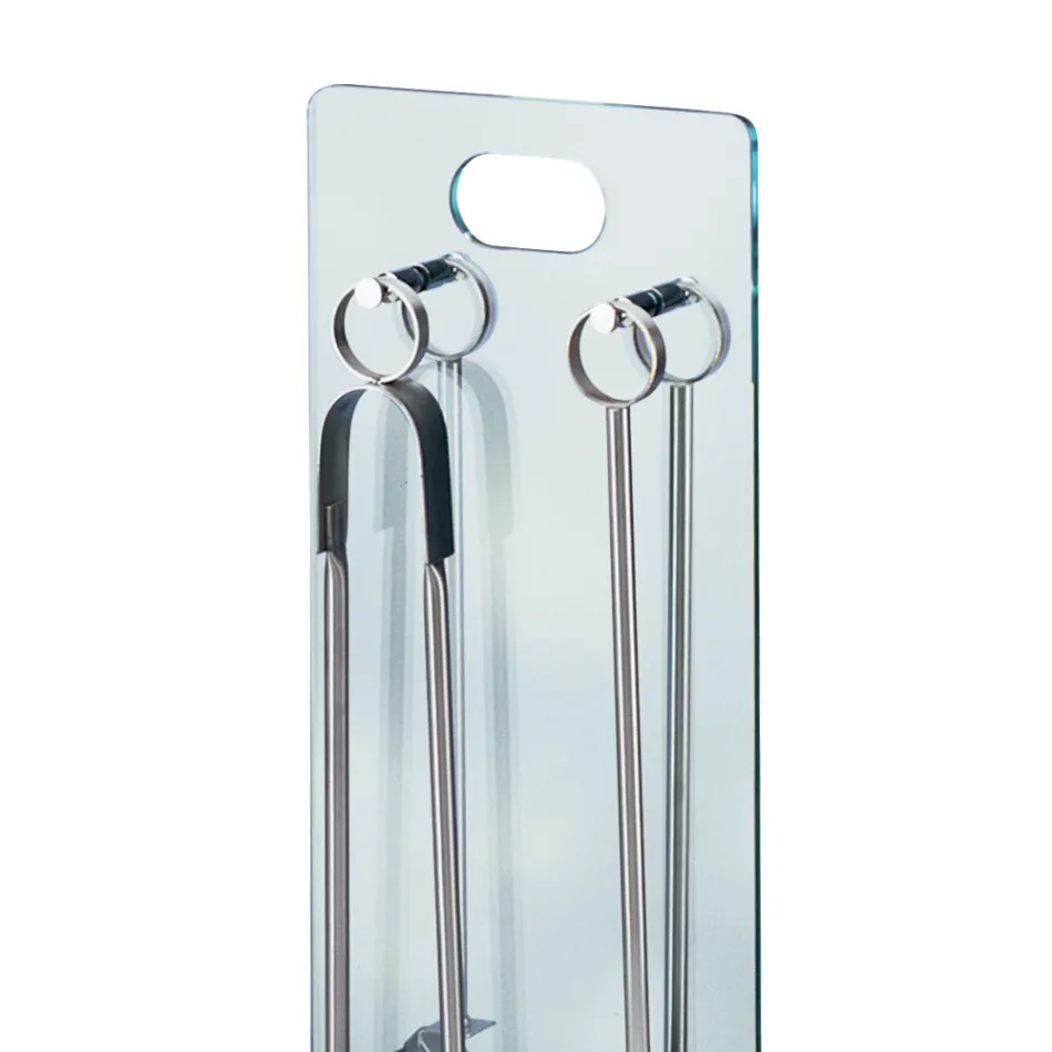 Suport pentru scule din cristal temperat cu 4 accesorii Made in Italy - Zebra Viadurini