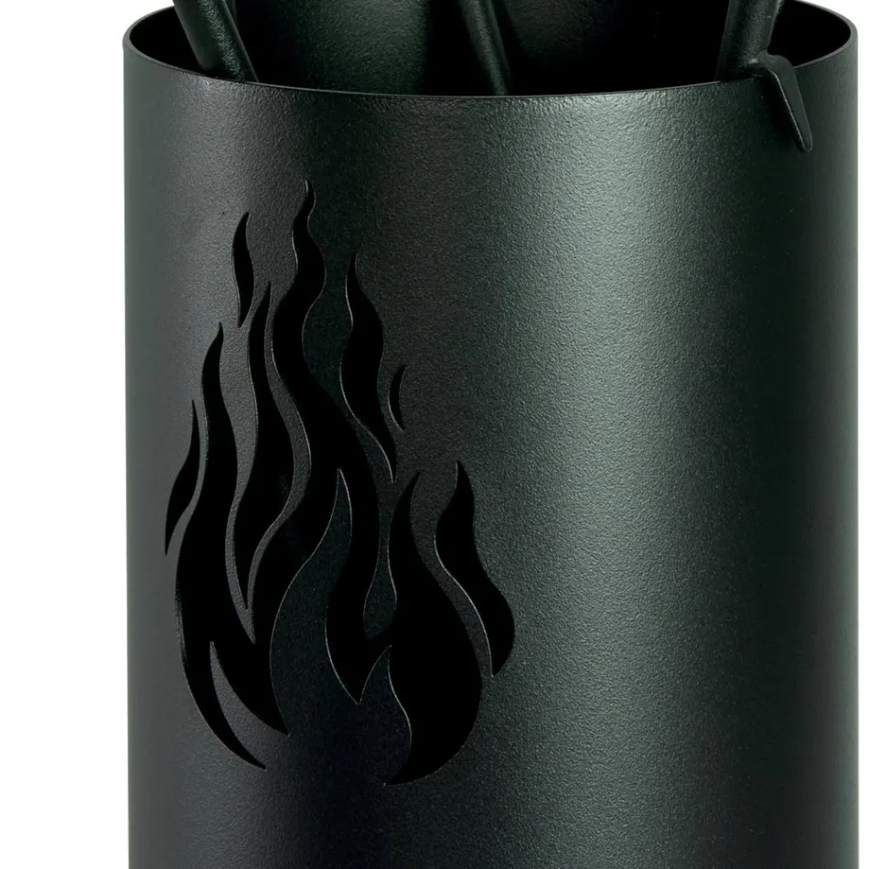 Suport de scule din metal cu 4 accesorii și flacără Made in Italy - Fakir Viadurini