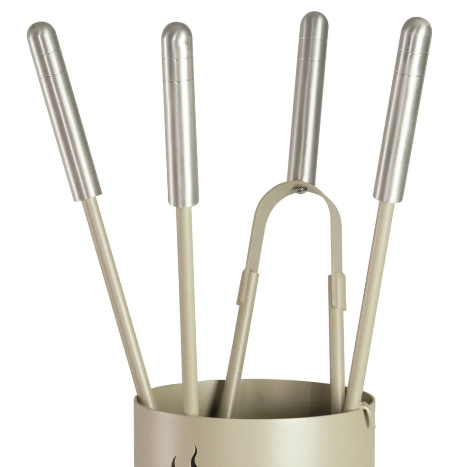 Suport de scule din metal cu 4 accesorii și flacără Made in Italy - Fakir Viadurini