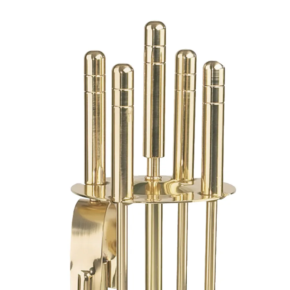 Suport scule din alama cu 4 accesorii Inaltime 65 cm Fabricat in Italia - Cangur Viadurini