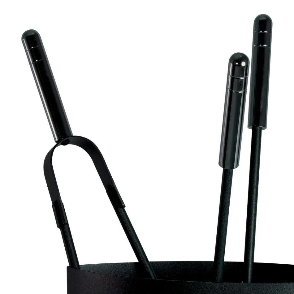 Suport de scule metalic pentru semineu cu 4 accesorii Made in Italy - Canarino Viadurini