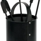 Suport pentru scule rotund din imitatie de piele cu maner si 4 accesorii Made in Italy - Porumbel Viadurini