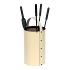 Suport pentru scule rotund din imitatie de piele cu maner si 4 accesorii Made in Italy - Porumbel Viadurini