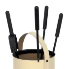 Suport pentru scule rotund din imitatie de piele cu maner si 4 accesorii Made in Italy - Porumbel Viadurini