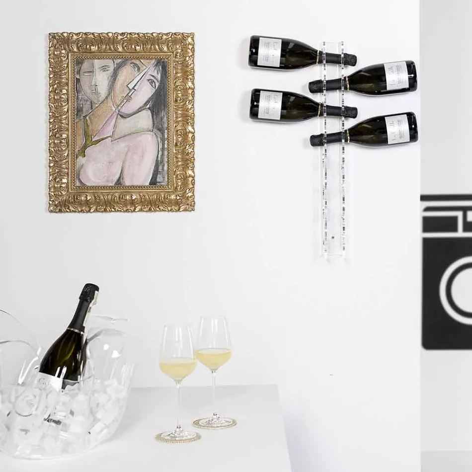 sticle Porta perete transparent Pat L6xH60xP11cm mic Viadurini