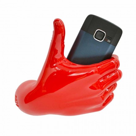 Suport modern pentru telefon mobil în rășină decorată manual Fabricat în Italia - Curia Viadurini