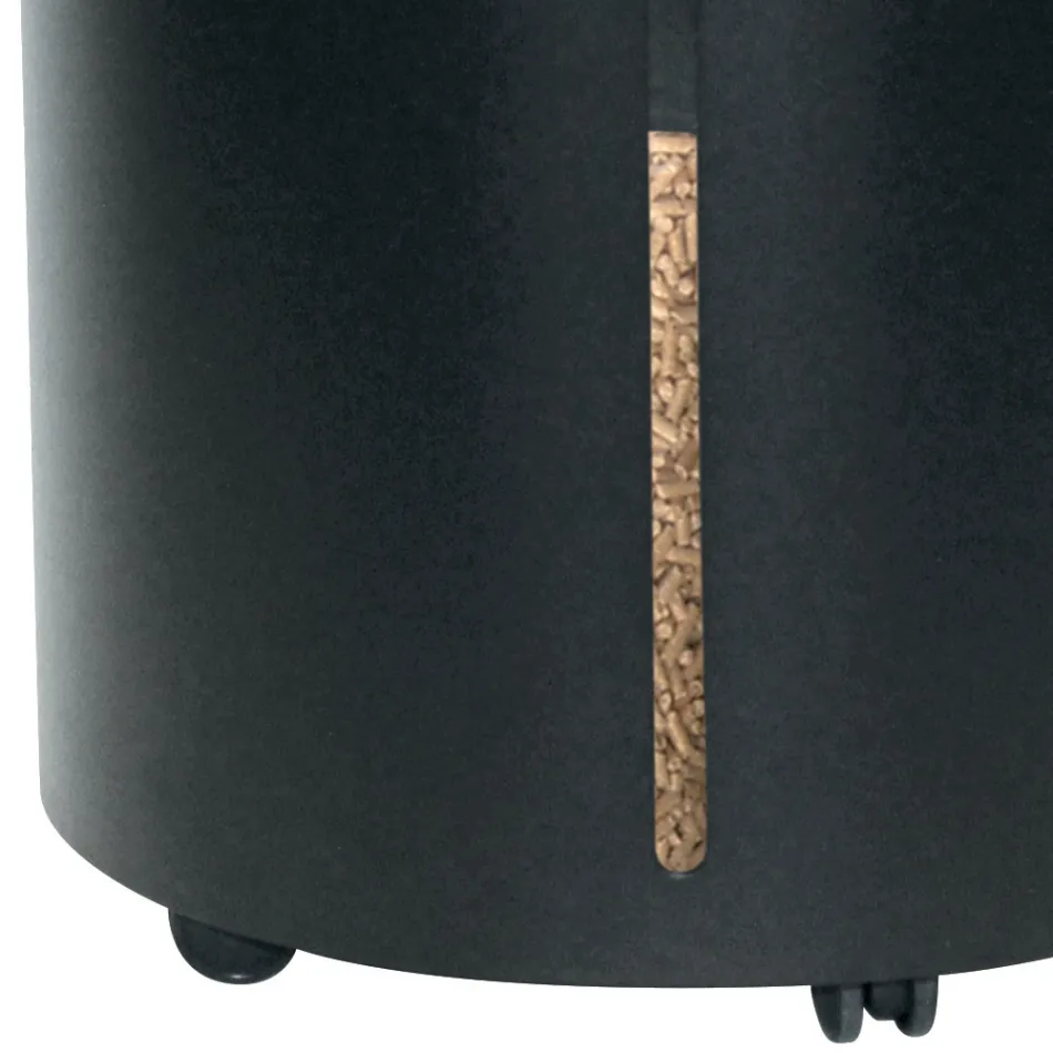 Suport peleți cu roți și capac din metal Made in Italy - Barza Viadurini