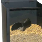 Suport pentru pelete din otel vopsit negru cu plexiglas Made in Italy - Pellicano Viadurini