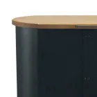 Suport pentru pelete metalic cu roti si capac din lemn Made in Italy - Bisonte Viadurini