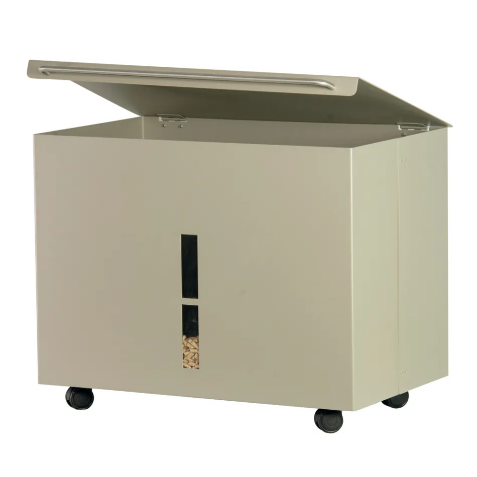 Suport metalic pentru pelete cu roti si capac Made in Italy - Gazza Viadurini