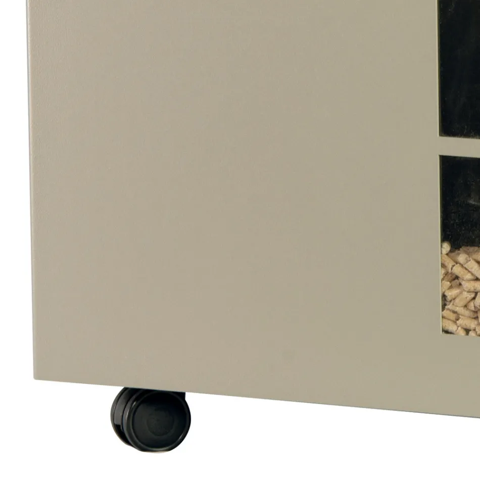 Suport metalic pentru pelete cu roti si capac Made in Italy - Gazza Viadurini