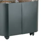 Suport peleți oval din metal negru și capac din lemn Fabricat în Italia - Bisonte Viadurini