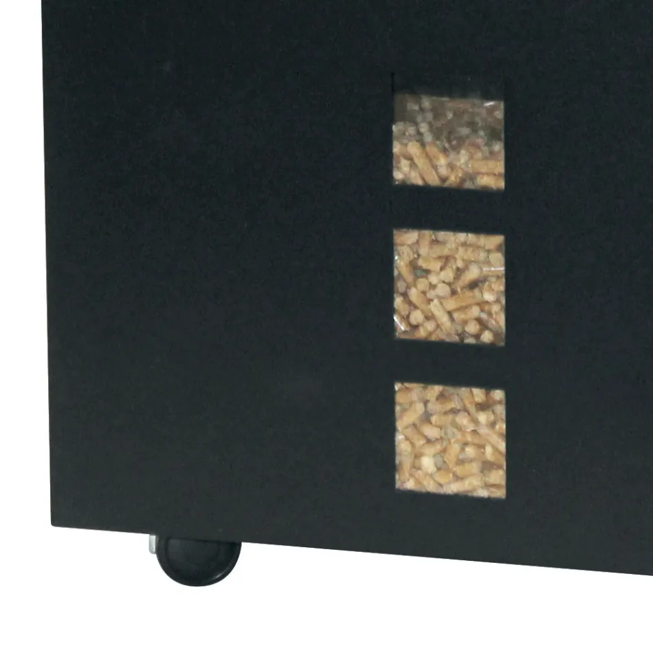 Suport Pătrat pentru Pelete din Oțel Vopsit Negru și Roți Fabricat în Italia - Papagal Viadurini