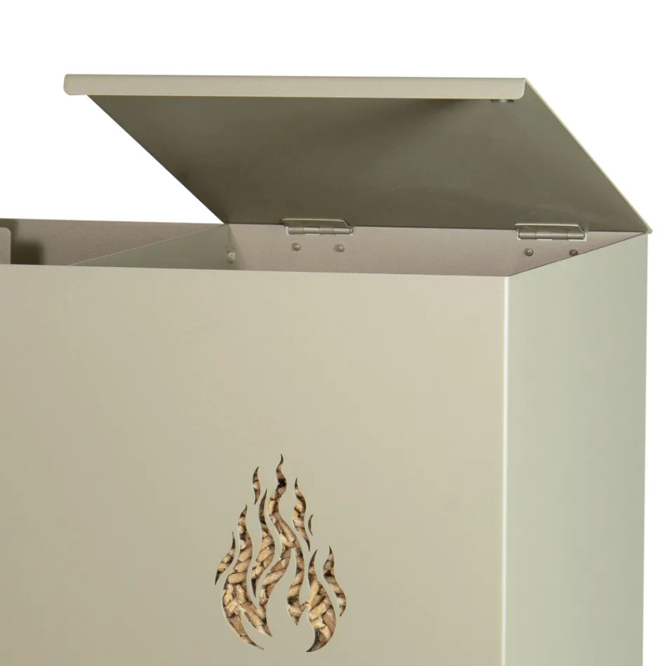 Suport pentru peleti metalic dreptunghiular cu 4 roti Made in Italy - Aquila Viadurini