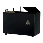 Suport pentru peleti metalic dreptunghiular cu 4 roti Made in Italy - Aquila Viadurini