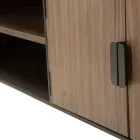 Suport TV Sufragerie din Lemn de Brad și Fier Gri cu 2 Uși - Cooper Viadurini