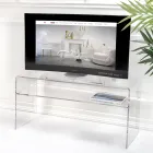 Suport TV pentru sufragerie din plexiglas transparent Made in Italy - Giuliette Viadurini