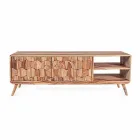 Suport TV din lemn de design vintage, cu butoane din oțel Homemotion - Ventador Viadurini