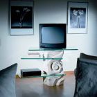 Stativ TV în piatră și cristal cu design modern Agape Viadurini