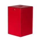 Coș de rufe pe un pătrat de bază din piele David, made in Italy Viadurini