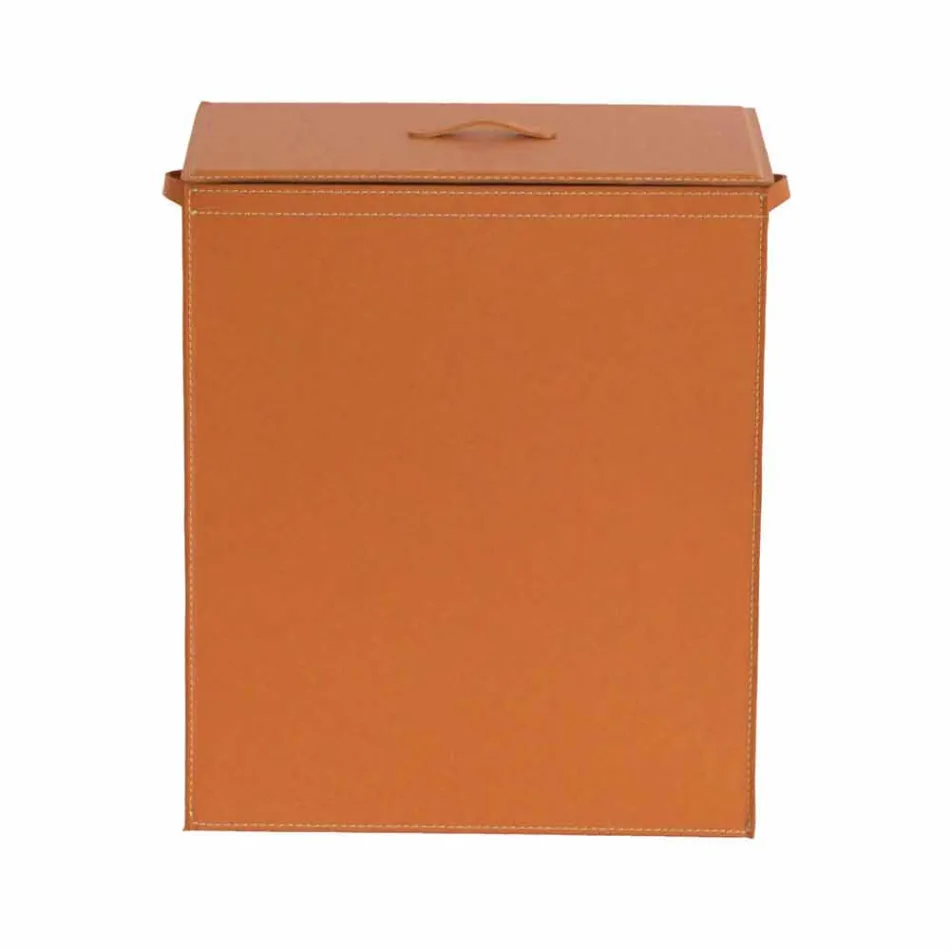 Coș de rufe din piele, cu un design de bază dreptunghiulară Peter Viadurini