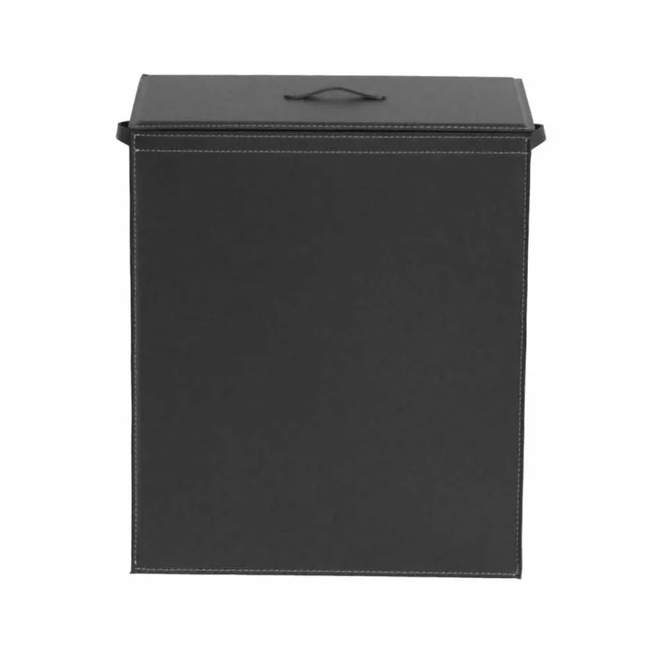 Coș de rufe din piele, cu un design de bază dreptunghiulară Peter Viadurini