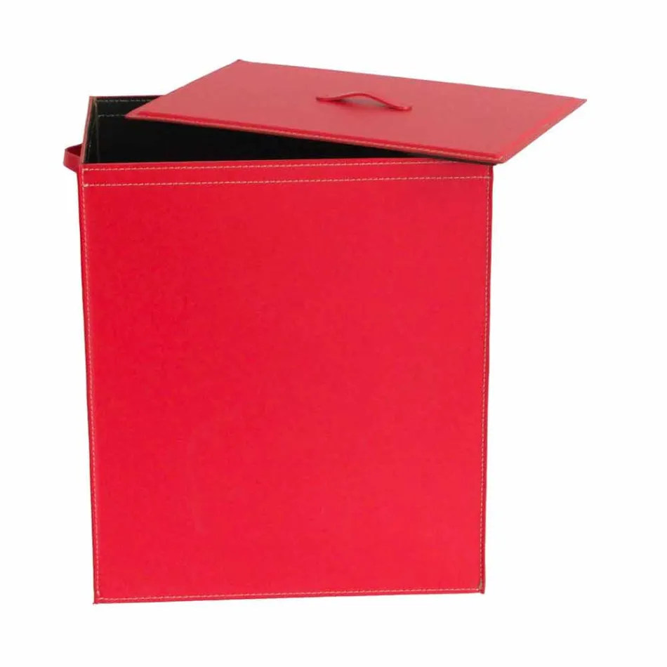 Coș de rufe din piele, cu un design de bază dreptunghiulară Peter Viadurini