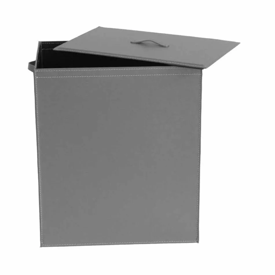 Coș de rufe din piele, cu un design de bază dreptunghiulară Peter Viadurini