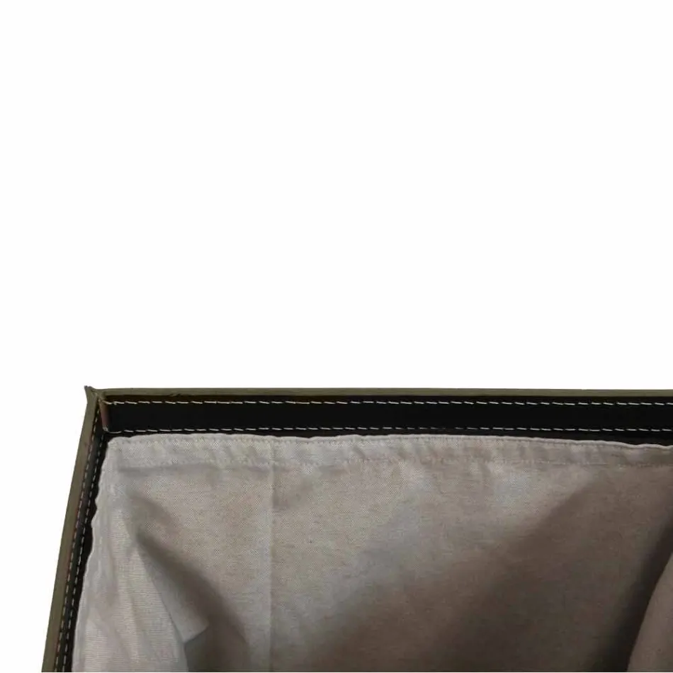 Coș de rufe din piele, cu un design de bază dreptunghiulară Peter Viadurini