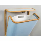 Montat pe perete coș de spălat modern în Valenza Navy și țesătură din bambus Viadurini