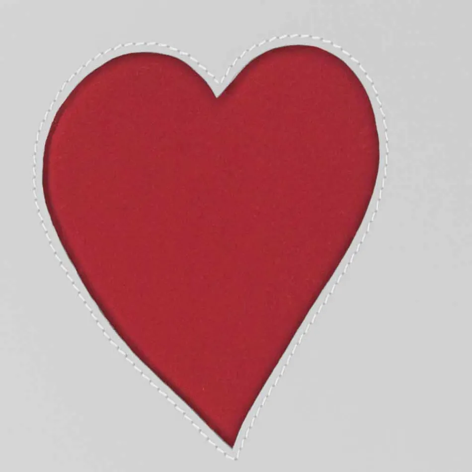 Coș de rufe din piele contemporană fabricat în Italia Adele, inserție de inimă Viadurini