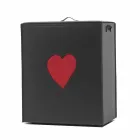 Coș de rufe din piele contemporană fabricat în Italia Adele, inserție de inimă Viadurini