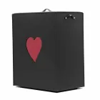 Coș de rufe din piele contemporană fabricat în Italia Adele, inserție de inimă Viadurini