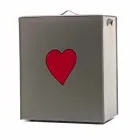 Coș de rufe din piele contemporană fabricat în Italia Adele, inserție de inimă Viadurini