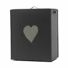 Coș de rufe din piele contemporană fabricat în Italia Adele, inserție de inimă Viadurini