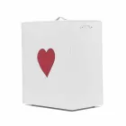 Coș de rufe din piele contemporană fabricat în Italia Adele, inserție de inimă Viadurini