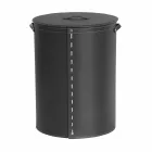 Coș de rufe ovală din piele regenerată Riky fabricată în Italia Viadurini