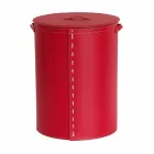 Coș de rufe ovală din piele regenerată Riky fabricată în Italia Viadurini