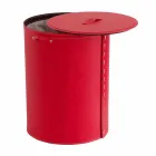 Coș de rufe ovală din piele regenerată Riky fabricată în Italia Viadurini