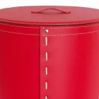 Coș de rufe ovală din piele regenerată Riky fabricată în Italia Viadurini