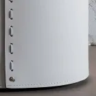 Coș de rufe ovală din piele regenerată Riky fabricată în Italia Viadurini