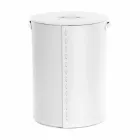 Coș de rufe ovală din piele regenerată Riky fabricată în Italia Viadurini