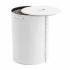 Coș de rufe ovală din piele regenerată Riky fabricată în Italia Viadurini