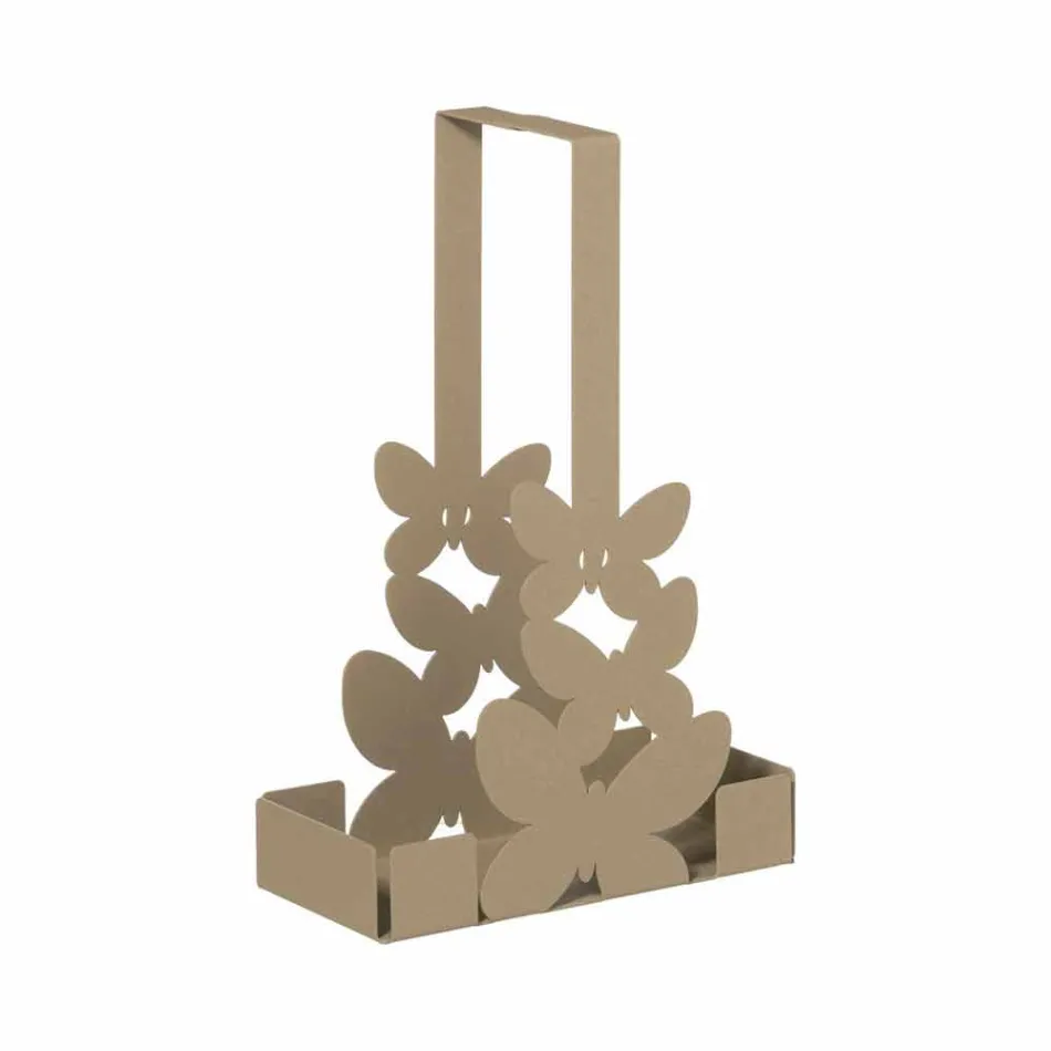 Suport dublu pentru ceașcă din fier alb, bej sau fildeș, fabricat în Italia - Leiden Viadurini