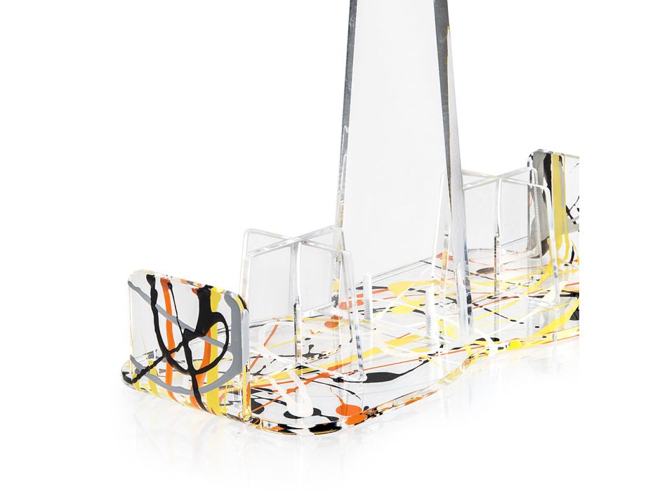 Suport de pahare multicolor elegant din plexiglas Made in Italy - Multibic Viadurini