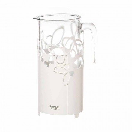 Suport modern pentru sticle din fier alb, bej sau fildeș, fabricat în Italia - Leiden Viadurini