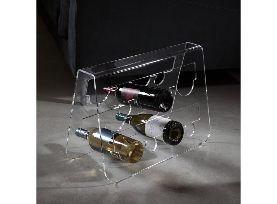 Suport pentru sticle de vin de podea din cristal acrilic transparent - Dappino Viadurini