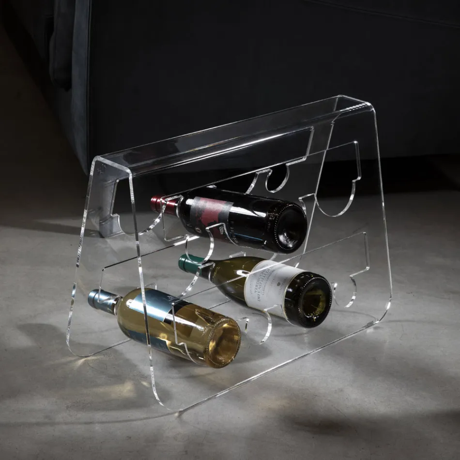 Suport pentru sticle de vin de podea din cristal acrilic transparent - Dappino Viadurini