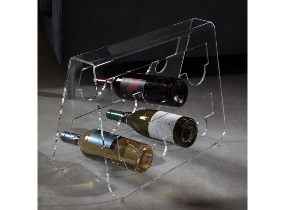Suport pentru sticle de vin de podea din cristal acrilic transparent - Dappino Viadurini