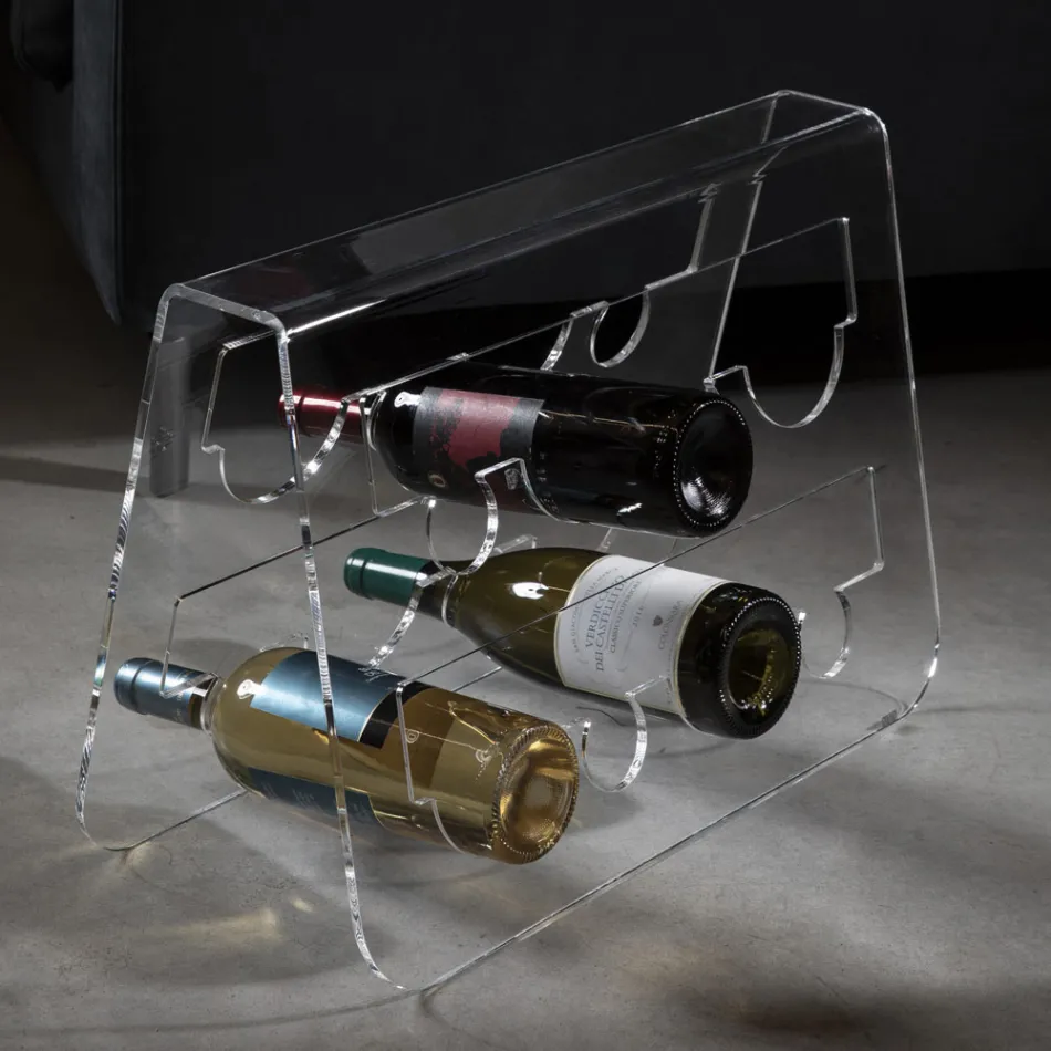 Suport pentru sticle de vin de podea din cristal acrilic transparent - Dappino Viadurini